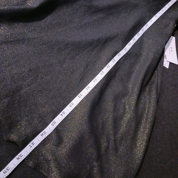 NEW H by Halston, Size 8, Black & Gold Shimmer Mini Dress with Open Tie Back - Picture 12 of 12